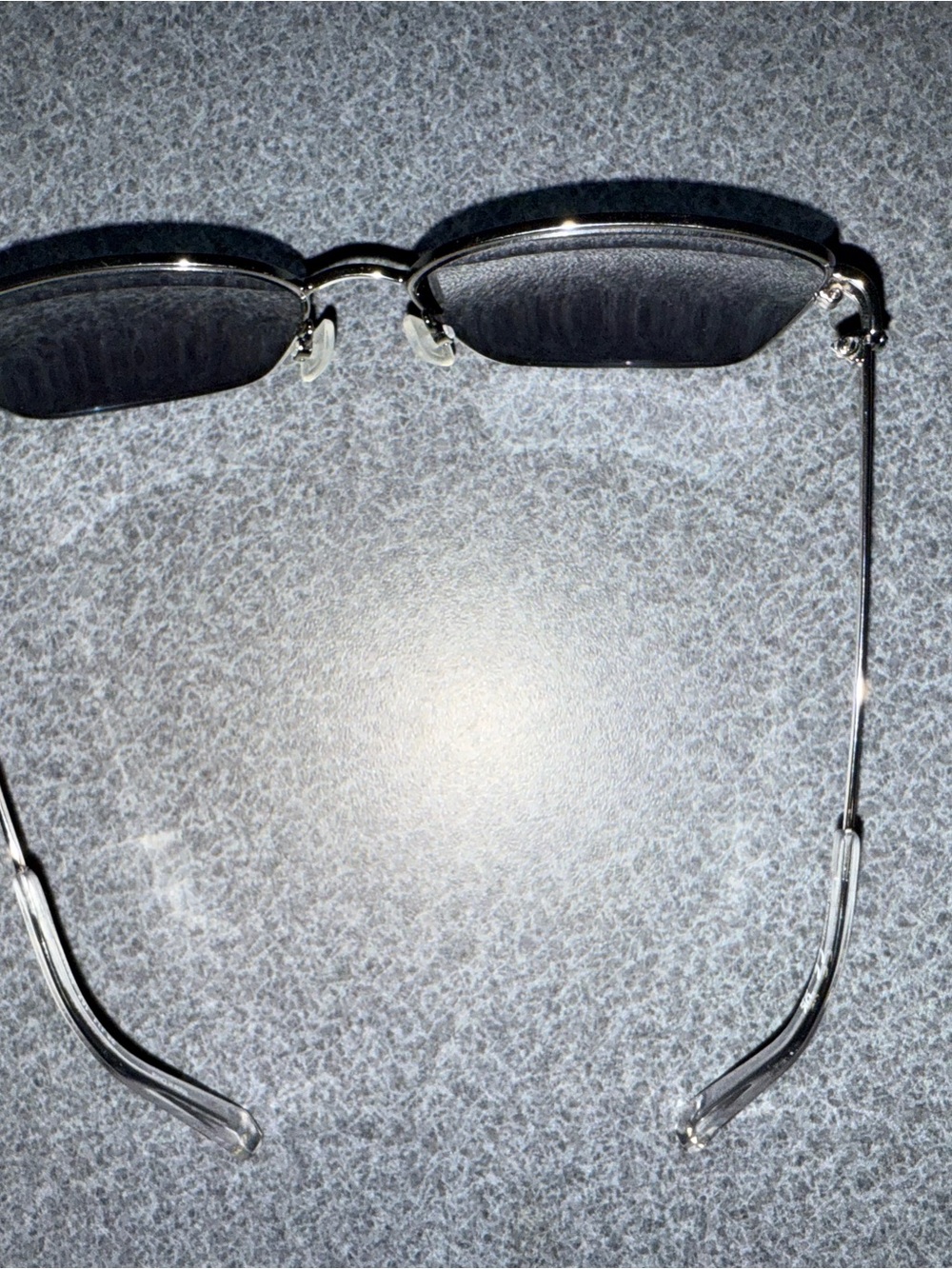 Swarovski Blue Silver Rimless Sunglasses - Picture 7 of 13